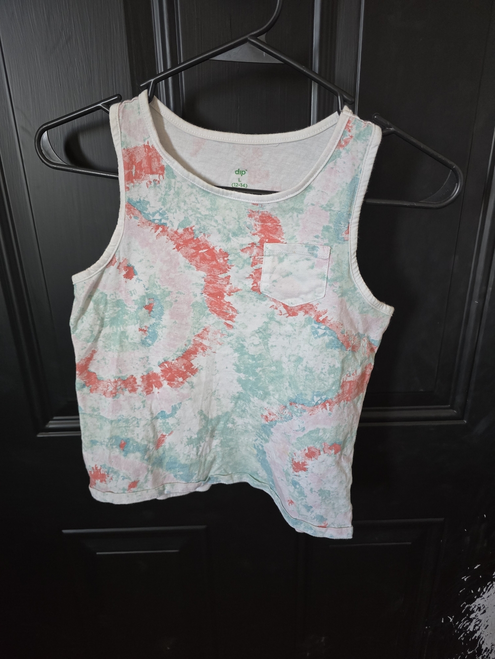 dip Girls' Mint & Coral Tie-Dye Tank with Pocket